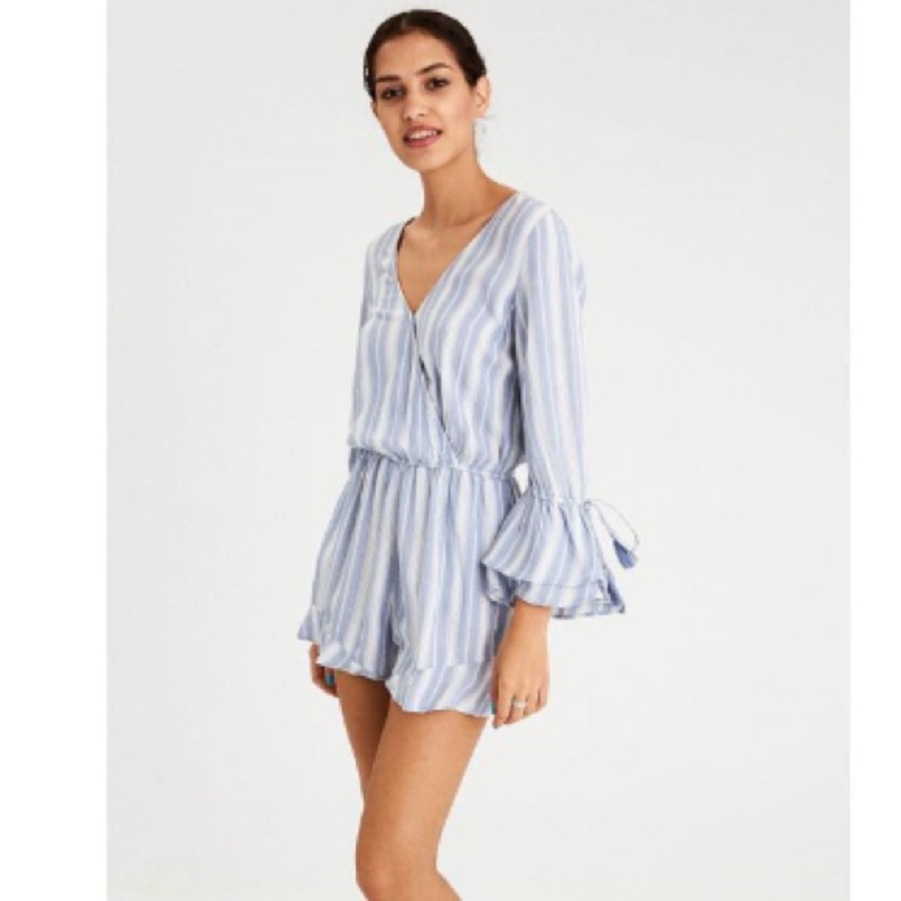 AE Striped Ruffle Romper